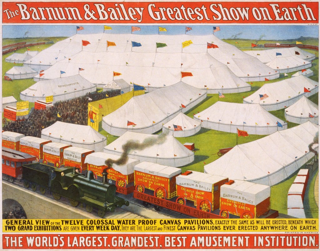 Circus tent postcard